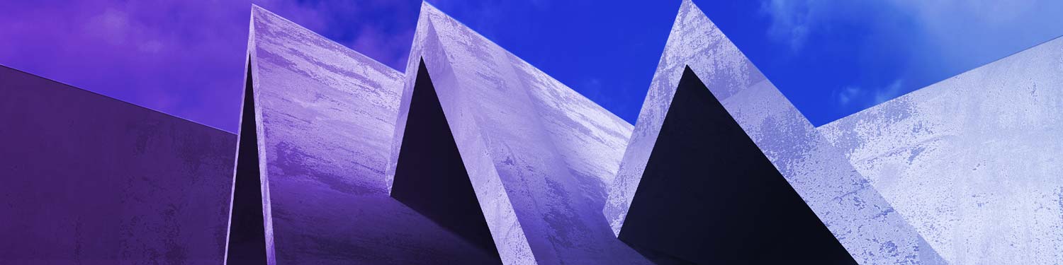 contemporary architecture with blue and purple hues